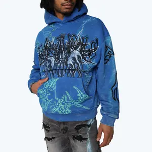 Oversized Paradise Fleece 2-Fer Hoodie - Nautical Blue