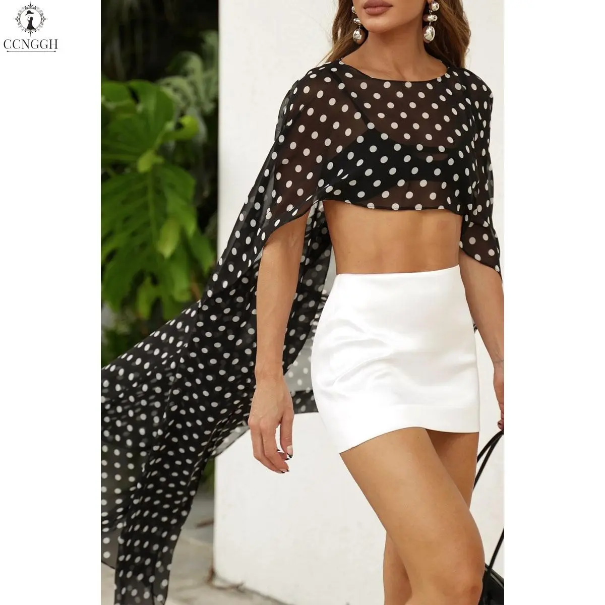 Women's Chiffon Mesh Sheer Poncho Capelet Top - Elastane-Synthetics Blend, 142 cm/55.9 inch Wrap Cover-Up for Evening Dress, Wedding Party