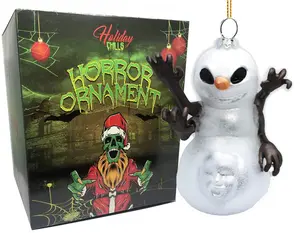 'Silent Plight' Snowman Christmas Horror Ornament Glass Tree Horror Decorations by Holiday Chills