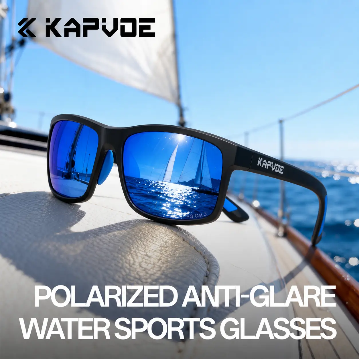 Kapvoe Unisex Polarized Outdoor Water Sports Sunglasses Polarised Lens UV400 Protection for Fishing Beach Surfing Fishing Beach Volleyball Glasses Beach Gear