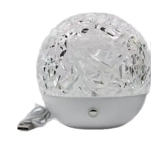 Round Dynamic Water Ripple Ambient Light, Bedroom Sleep Night Light, Romantic Crystal Luxury Style Projection Table Lamp