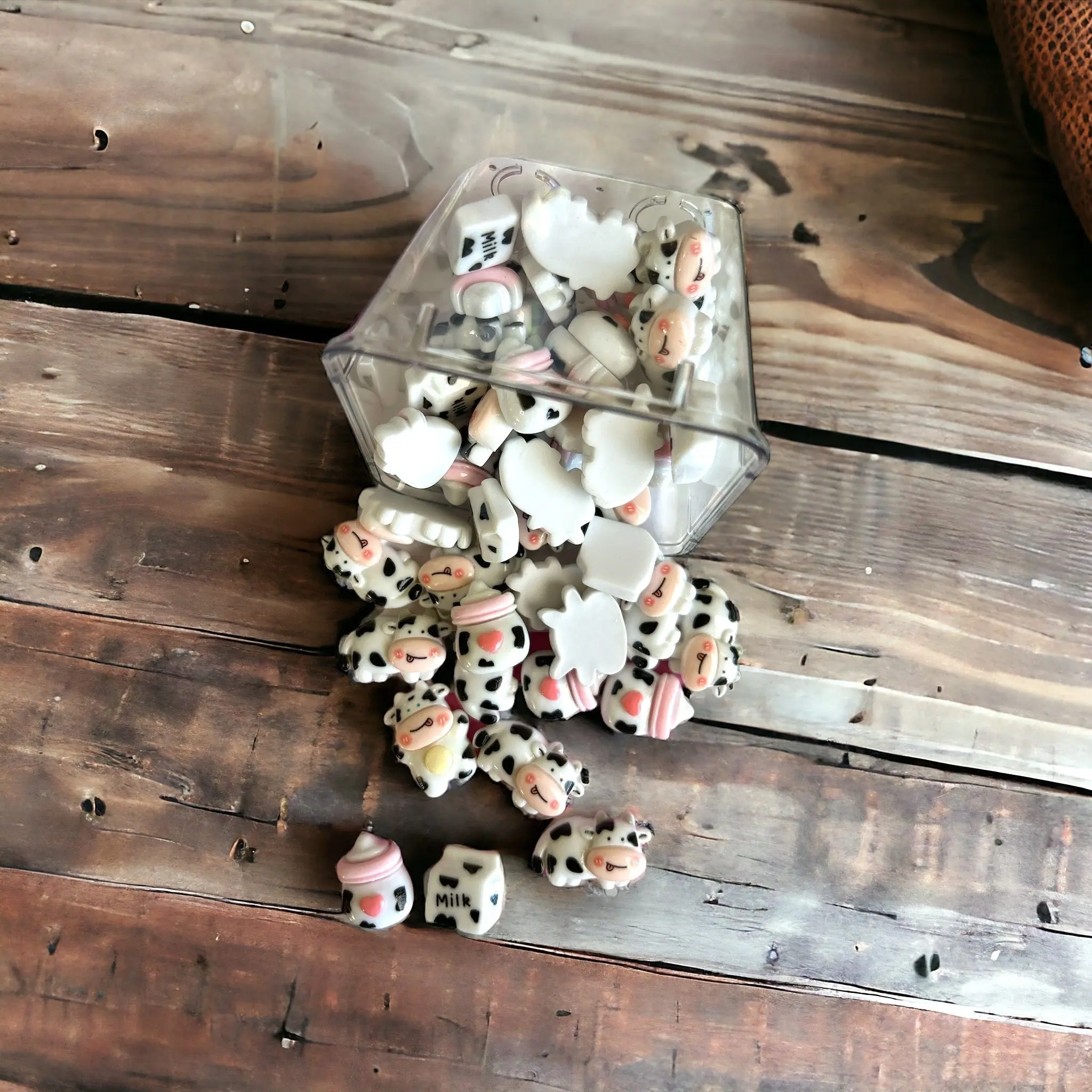 Cow Flatback Resin Beads Charms - 30Pcs