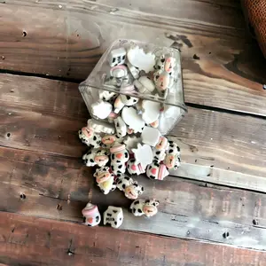 Cow Flatback Resin Beads Charms - 30Pcs