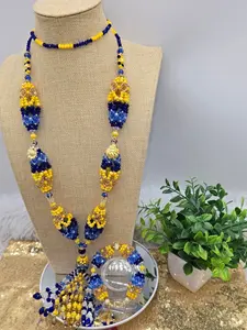 Handmade Santeria Collares de Cabecera and Ilde Set - Orisha Crystal Bead Necklaces and Bracelet, Yoruba Religion Ritual Jewelry