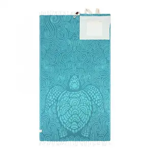 2-in-1 Convertible Seashells Towel Bag – Large Capacity Beach Tote & Quick-Dry Towel, Portable Lightweight Travel Beach Bag for Summer Vacation