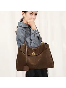 Suede autumn and winter frosted cowhide Rodeo Kerritot bag, genuine leather commuter large capacity shoulder hand-held armpit bag