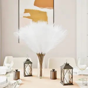 10pcs Artificial Pampas Grass Bunches, 21.6 Inch Tall, Large Fake Plants, Boho Decor, Easy Vase Filler, Low Maintenance Home Beauty
