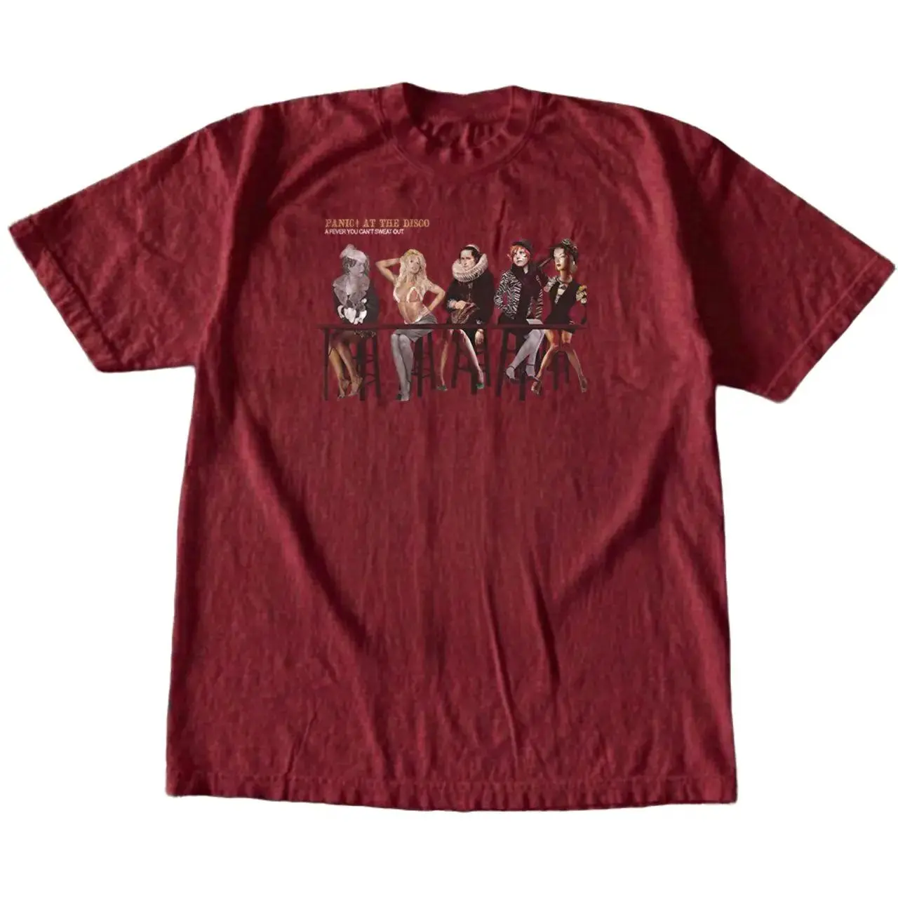 Vintage Cabaret T-Shirt, Retro Bar Scene Graphic Tee, 2000s Emo Pop Punk Aesthetic Shirt, Burgundy Grunge Music Style Tee, Theatrical Alt Rock Streetwear