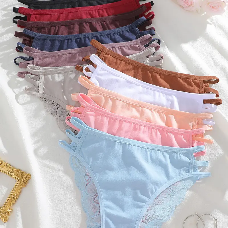 Women's Solid Color Briefs, Soft Comfy Breathable Knicker for Daily Wear, Underwear for All Seasons, Plain Panty, Panties, Fitted Panties, Breathable Comfy Innerwear, Soft Breathable Knickers