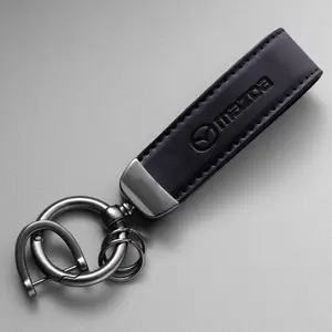 Vintage Leather Anti-Loss Car Keychain, Anti Lost Keyring, Badge Gifts Keyring Pendant, Compatible with Mazda Models, Durable Design for Daily Use
