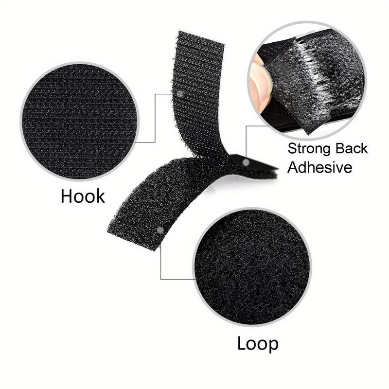 Double Sided Adhesive Back Velcro (10 Pairs), Self-adhesive Hook and Loop Strap, Hook Loop Tapes, Strong Fastening Buckle, Suitable for Indoor or Outdoor Use, Heavy Duty