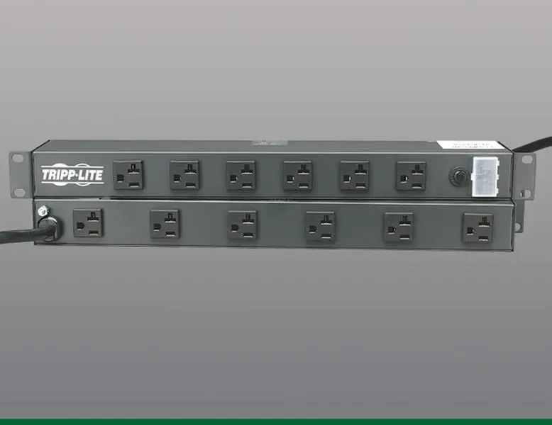 TRIPP LITE RS-1215-20T Power Strip - 12 NEMA5-15/20R Power Outlets Sockets, Locking NEMA L5-20P Input Plug, 15-ft. Cord, 19-in. Rack-Compatible for Home Improvement Electrical Equipment Needs