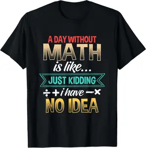 100% Cotton Unisex Funny Math Lover Graphic for Women Men Math Mathematician T-Shirt