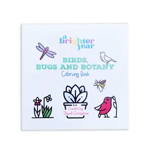 Birds Bugs and Botany Mini Coloring Book, A Brighter Year, Adult Coloring Book, bold, simple, easy, colouringbook