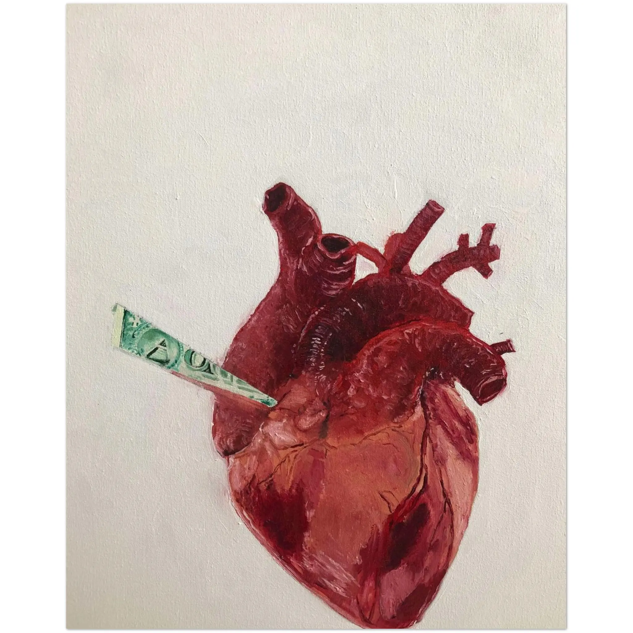 “Dollar and Human heart ” art print
