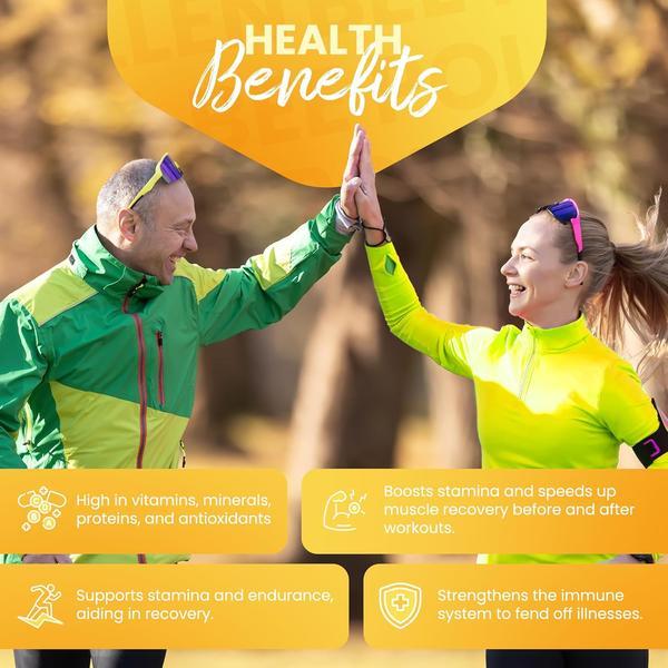 HoneybeeZone Raw Bee Pollen Capsules, B-Complex Rich Superfood for Energy, Metabolism & Immune Support, 60 Veggie Capsules