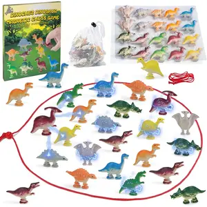 Dinochez Dinosaur Magnetic Chess Game, 20Pcs Dinosaur Stones & Portable Storage Bag, Strategy Board Games for Family Games Night, Stocking Stuffers, Party Favors