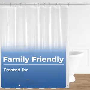 Waterproof Clear Shower Curtain Liner PEVA Lightweight Plastic 72" x 72" with 3 Magnets for Bathroom Solid Design - Metal Fitting