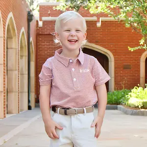 Burnt Orange Stripe Polo