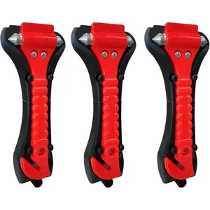 Car Window Breaker Hammer and Seat Belt Cutter 2-in-1, Emergency Escape Tool, Safety Glass Breaker, Automotive Safety Essentials and Accessories, 3 Pa