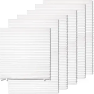 6 Pack Temporary Light Filtering Paper Shades for Windows, Paper Pleated Blinds with Adhesive, No Tools No Drilling Free Cut Size Temporary Room Darkening Shades (White, 36" W x 72" H)