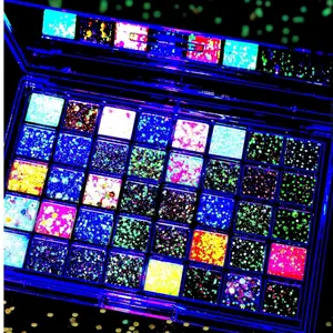 40 Colors Glow in The Dark Glitter, Face Glitter for Kids Women Girls, Body Glitter Hair Glitter for Halloween Rave Carnival Party Glitter Makeup