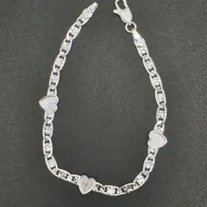 Hearts  Beautiful Bracelet silver-plated 7 ½"inches fancy design NEW STYLE