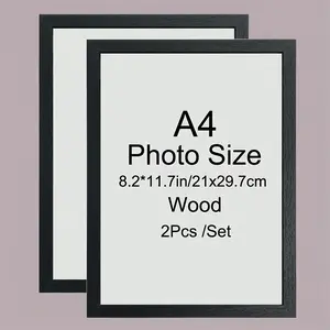 Wooden A4 Picture Frame Set, Sturdy Frame Design, Durable Frame, Wall and Desktop Display for Photos Certificates Canvas Art, Classic Home Decor Gallery Style Frames
