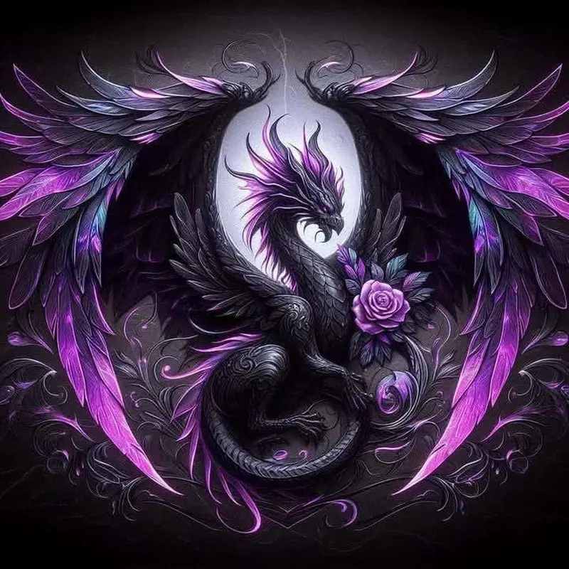 5D DIY Diamond Arts Colorful Painting Kit, Dragon Pattern Diamond Arts Colorful Painting without Frame, Handmade Craft Wall Art Decoration, Handicraft