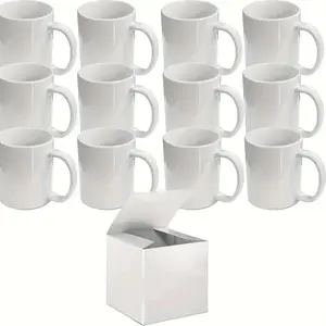 18 simple white mugs, thickened foldable small packaging boxes, birthday gifts, wedding gifts, Christmas gifts, New Year gifts, Valentine's Day gifts