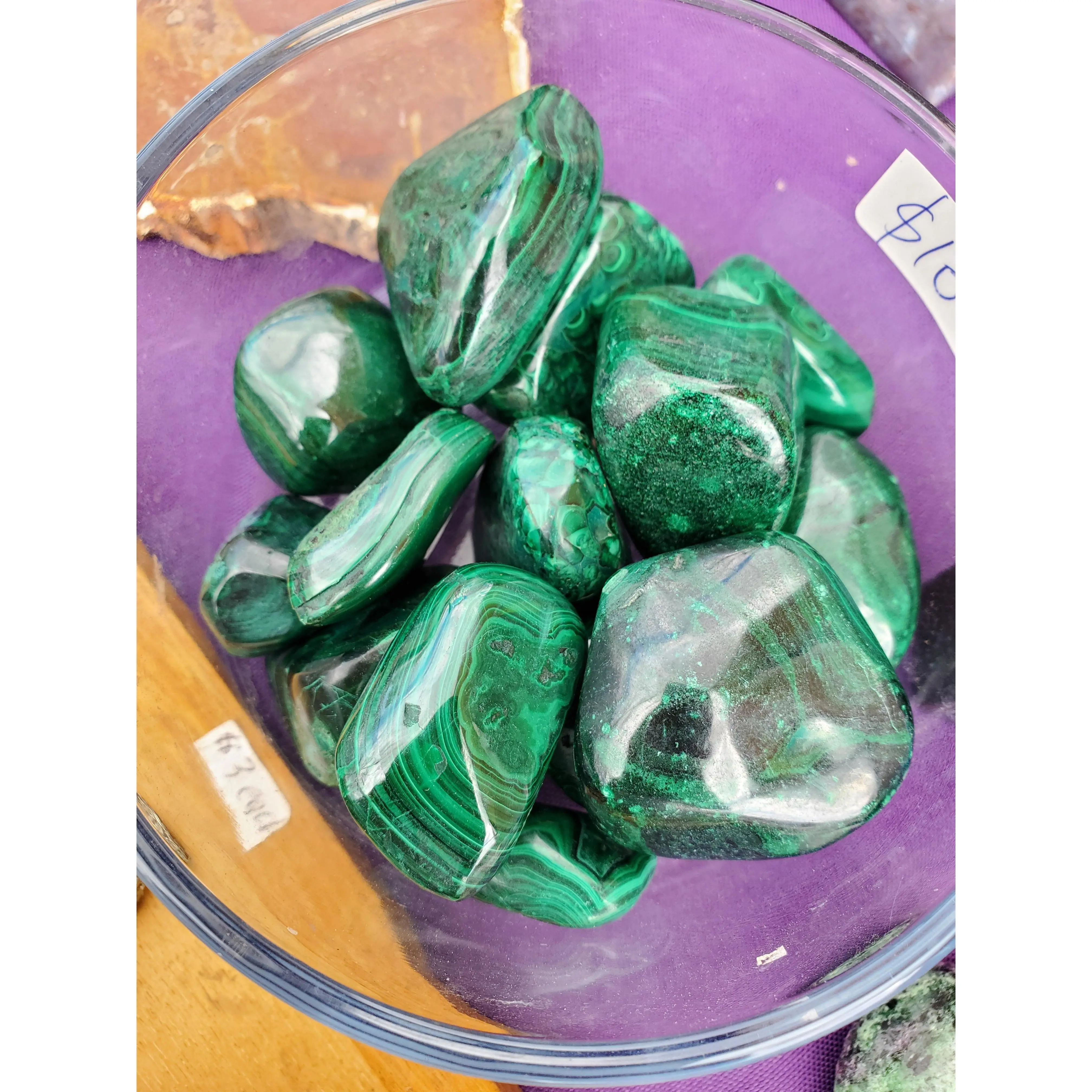 Natural polished Malachite tumble