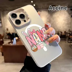 Magnetic Phone Case for iPhone 15 16 14 Pro Max 13 12 11 XR XS Plus Easter Nana Matte Military-Grade Drop Protection Silicone Cover Cellphone Protective
