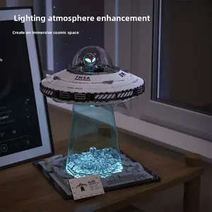 UFO Building Blocks Set with LED Light-Up Base - Realistic Alien Spaceship Construction Kit, Space Exploration Model with Detailed Scene, STEM Educational Toy for Kids & Adults, Perfect for Display & Play, Viral TikTok Must-Have Space Gift