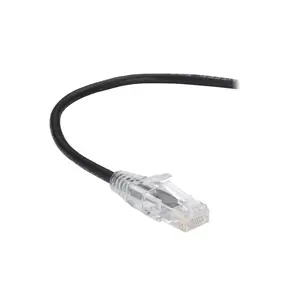 Black Box C6APC28-BK-03 Slim-Net CAT6A 28-AWG 500-MHz Stranded Ethernet Patch Cable - Unshielded, PVC, Snagless Boot, Black, 3-ft.