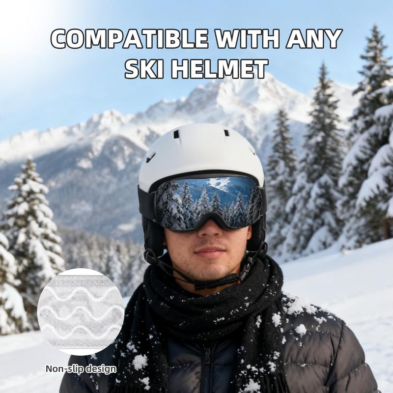 [Multi-Color Options]Adult Snowboard Helmet - Durable PC Shell, EPS Foam & Ventilation System - Unisex Ski Helmet in Matte Black, Gray & White for Men, Women & Youth