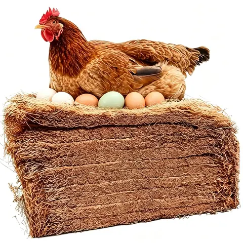 Natural Reusable Coconut Fiber Chicken Cage Mat - 12x10 inches, Moisture-Proof, Heat-Insulated, Easily Cut and Replaced, Eco-Friendly All-Seasons Pet Bird & Amphibian Habitat Ground Cover, Garden Root Guard & Weed Control Liner