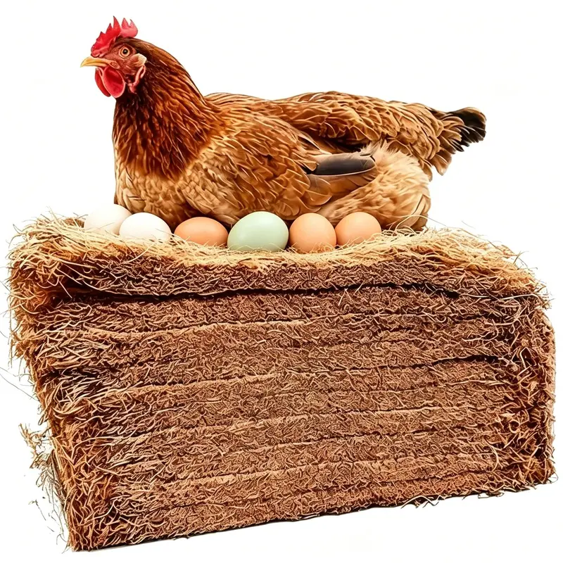 Natural Reusable Coconut Fiber Chicken Cage Mat - 12x10 inches, Moisture-Proof, Heat-Insulated, Easily Cut and Replaced, Eco-Friendly All-Seasons Pet Bird & Amphibian Habitat Ground Cover, Garden Root Guard & Weed Control Liner