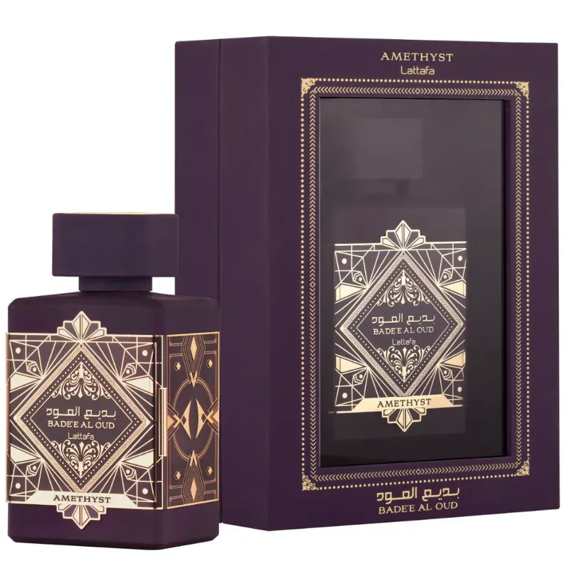 Lattafa Bade'e Al Oud Amethyst EDP - Rose, Jasmine & Oud Perfume with Amber, Vanilla and Patchouli