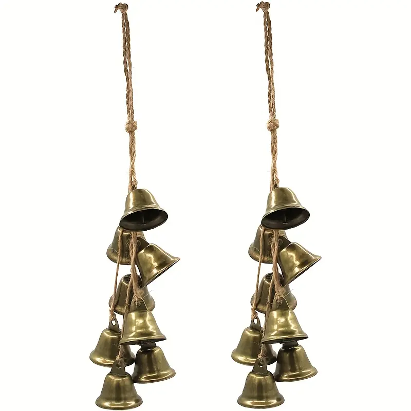 Witch Bells Door Decoration Handmade Magical Wind Chimes for Home Door Handle Pendant Brass Bells with Rope for Unique Home Decor house decor whimsical home decor home decor items teen room decor funky home decor girly house accessories out Decorative