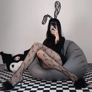 Black Fishnet Stockings Sexy Lace Tights Erotic Underwear No Need To Take Off Temptation 3049