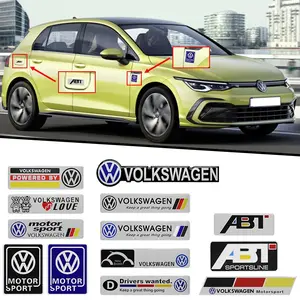 Volkswagen Aluminum Car Emblem Sticker, Corrosion Resistant, UV Protection, High Gloss Finish, Waterproof Dustproof, Fits Multiple Models