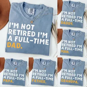 Comfort Colors Custom Retirement Shirt for Men, Personalized Full Time Grandpa Tee, Funny Custom Grandpa Gift, Fathers Day Retirement T-Shirt, Blue Jean Comfort Colors Shirt – DPCLICK