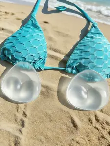 2 Pcs Removable Silicone Boob Pads, Invisible Thick Push-Up Bra Inserts Accessories, Reusable, Super Soft & Comfy, Beach Bikinis, Halter Swimsuits, Mother's Day Gifts