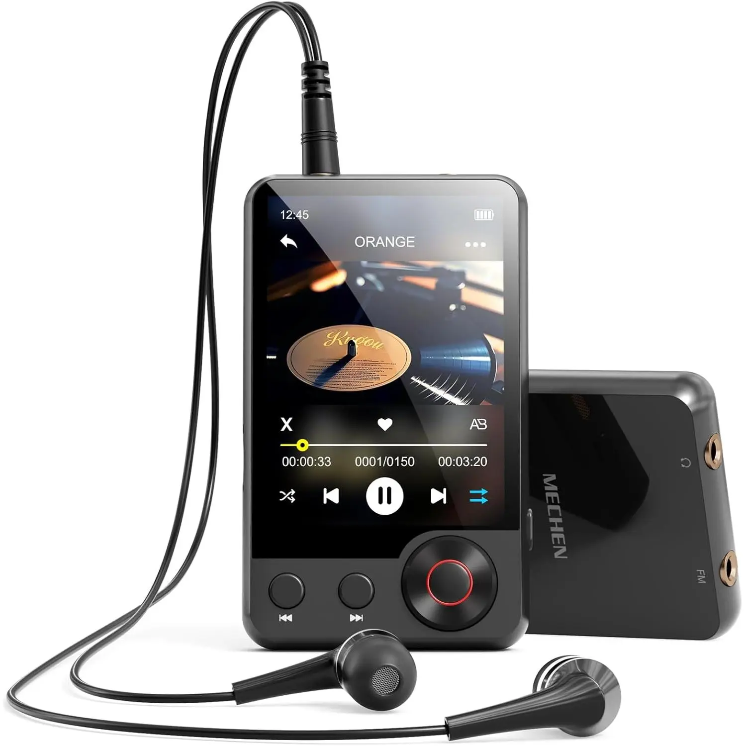 128GB Bluetooth MP3 Player d53 - Portable 2.4in Touch Screen Device with HiFi Speaker, Voice Recorder, FM Radio, Dual Audio, Hi-Res Audio, Supports Up to 512GB SD Card
