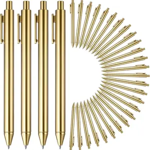 10/ 20 Pcs Luxury Gold Ballpoint Pens Bulk Retractable Black Ink Medium Point (0.7mm) Smooth Writing for Wedding Bridal Shower Business Office Students Teachers School, Diary & Gifts, Specialty Pen
