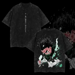 Rock Lee - Naruto Anime Double Printed Vintage Unisex Oversize Anime Manga Washed Cotton T-shirt, graphic tee,anime merch fan, outfits men,men gift