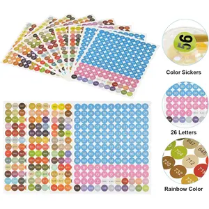 Diamond Painting Color Number Stickers, Dmc Colored Adhesive Labels, Round Square Heart Shapes, Multi-Color Chart Numbers