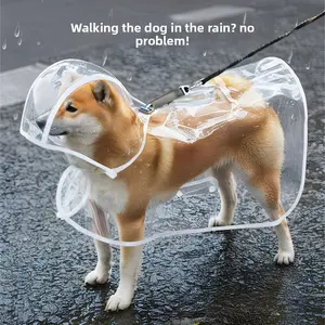 Dog raincoat cape belly protector for Teddy, small and medium-sized dogs, Shiba Inu puppies, transparent waterproof pet raincoat