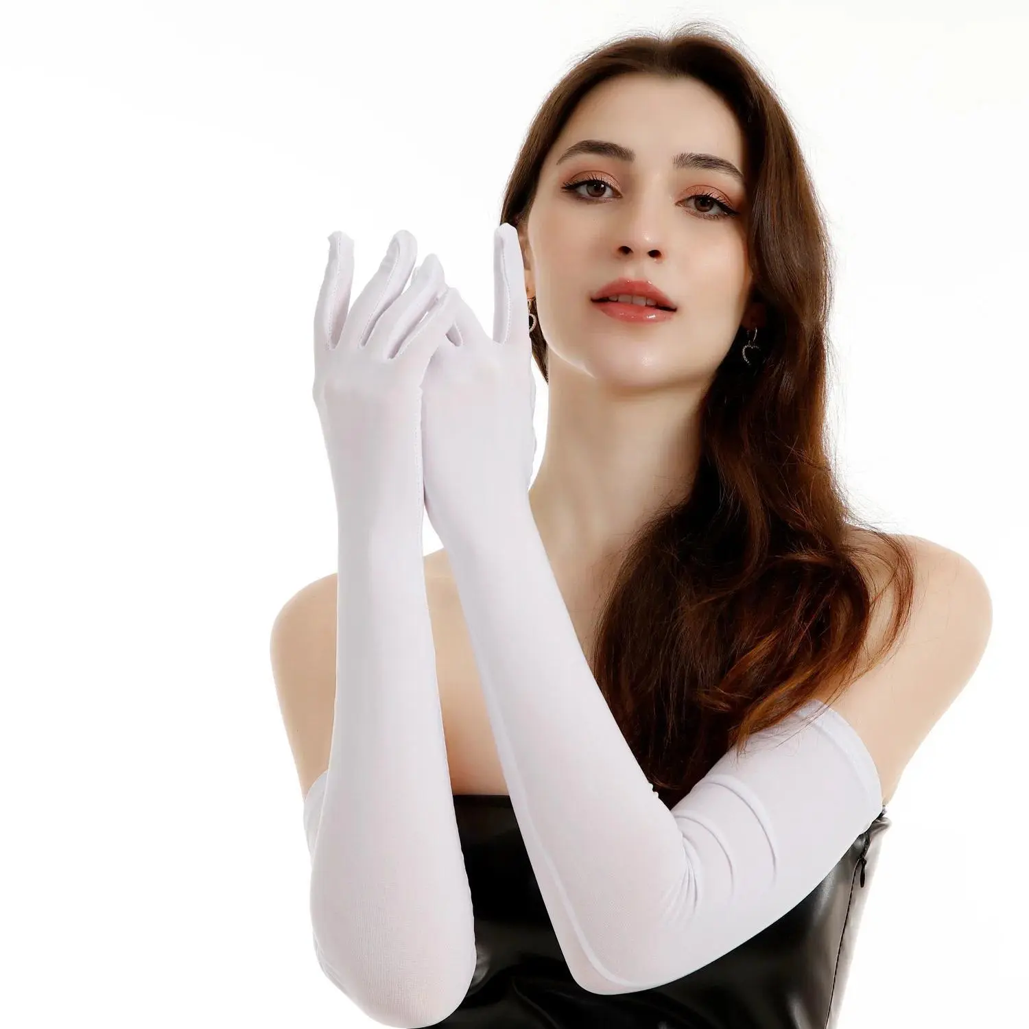 Women's Extended-Stretch Milk Silk Sun Protection Gloves - Thin, Animal-Print Optional Fashion Mittens for Summer Driving, Wedding Dress Pairings NV31, Animals, Female, Female Focus