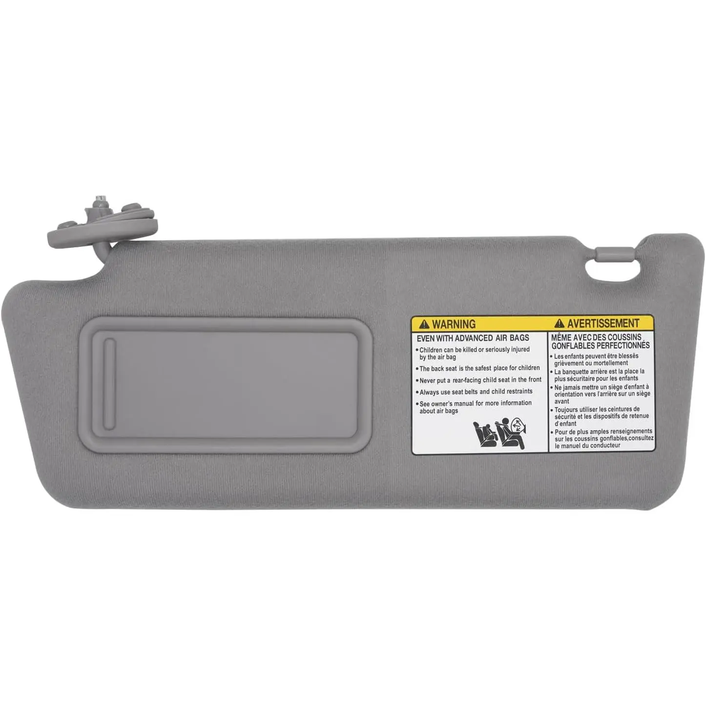 Left Driver Side Sun Visors Compatible with Toyota Tacoma 2005-2015 Without Light#74320-04181-B1 Grey